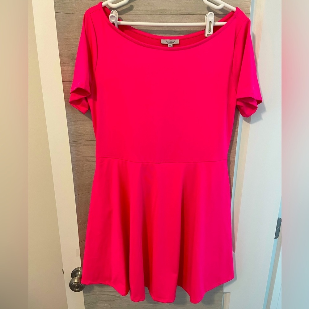 NEW WHITE BIRCH SHORT DRESS HOT PINK